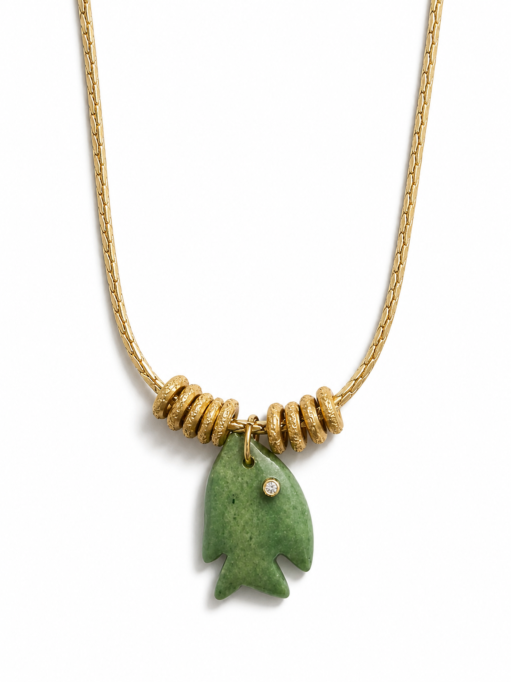 Girl and the Sea Necklace in Green Aventurine