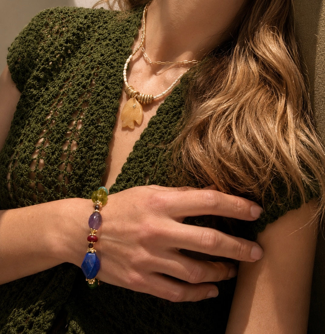 Girl and the Sea Necklace in Yellow Topaz
